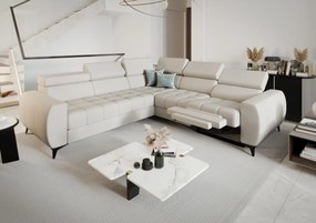 Γωνιακός καναπές Calyra II Relax Lthr-Κρεμ-Δεξιά