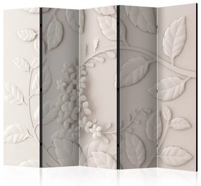 Διαχωριστικό με 5 τμήματα - Paper Flowers (Cream) II [Room Dividers]
