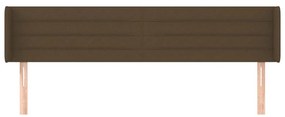 vidaXL Κεφαλάρι με Πτερύγια Σκούρο Καφέ 203x16x78/88 εκ. Υφασμάτινο