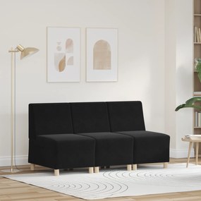 vidaXL Καναπέδες 3 pcs Μαύρο 55 x 74 x 82 εκ. Βελούδο