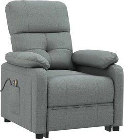 vidaXL Πολυθρόνα Μασάζ Ηλεκτρική Σκούρο Γκρι Υφασμάτινη