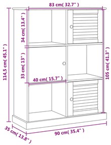 ΒΙΒΛΙΟΘΗΚΗ VIGO 90 X 35 X 114,5 ΕΚ. ΑΠΟ ΜΑΣΙΦ ΞΥΛΟ ΠΕΥΚΟΥ 353181