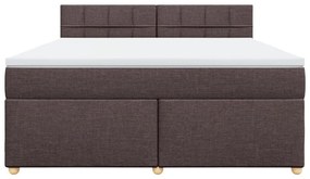 Κρεβάτι Boxspring με Στρώμα Σκούρο Καφέ 180x200 εκ Υφασμάτινο - Καφέ