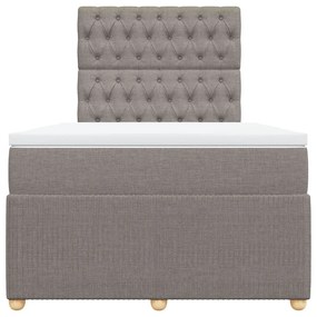 Κρεβάτι Boxspring με Στρώμα Taupe 120x200 εκ. Υφασμάτινο - Μπεζ-Γκρι