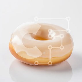 Σετ των 2 Intra Συλλεκτικό Ξύλινο Παζλ Plywood  4mm - Γυαλισμένο ντόνατ σε άσπρο φόντο Σε Ξύλινο Κουτί - Διαστάσεις: 10x10 cm – 25 κομμάτια