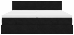 vidaXL Οθωμανικό κρεβάτι με στρώματα Μαύρο 180x200cm Velvet