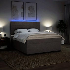 vidaXL Κρεβάτι Boxspring με Στρώμα Taupe 180x200 εκ. Υφασμάτινο