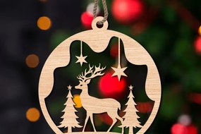 Σετ των 3 Intra απο ξύλο plywood 3mm-4mm πάχος Χριστουγεννιάτικο Στολίδι Δίασταση 8x8 cm INTRAFABR-108652887