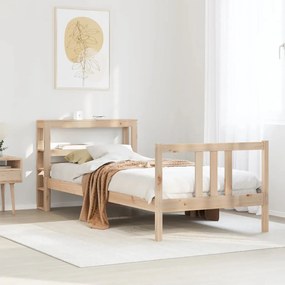 vidaXL Πλαίσιο Κρεβατιού με Κεφαλάρι 90 x 190εκ. από Μασίφ Ξύλο Πεύκου