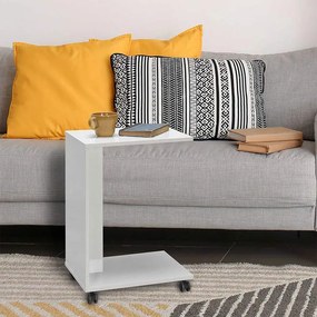 Βοηθητικό τραπέζι C-Shaped Megapap χρώμα λευκό gloss 35x45x65εκ.