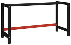 vidaXL Σκελετός Πάγκου Εργασίας Μαύρο/Κόκκινο 150x57x79 εκ. Μεταλλικός