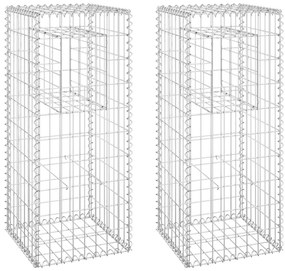 Συρματοκιβώτια Στύλοι 2 τεμ. 40 x 40 x 100 εκ. Σιδερένιοι