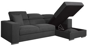 Καναπές Κρεβάτι Γωνιακός Δεξιά Γωνία ELOISE Σκούρο Γκρι 260x170x75-90cm - Ύφασμα - 14190001