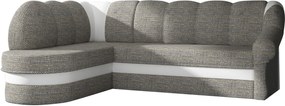 Γωνιακός καναπές Bean-Αριστερή-Γκρι - Λευκό - 250.00Χ180.00Χ85.00cm