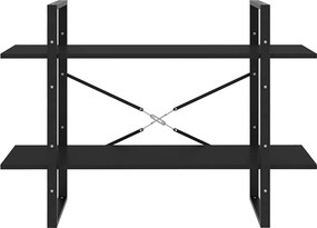 vidaXL Βιβλιοθήκη με 2 Ράφια Μαύρη 100 x 30 x 70 εκ. από Επεξ. Ξύλο
