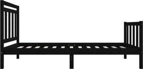 vidaXL Πλαίσια κρεβατιού Μαύρο 75 x 190 cm Solid Pine Wood