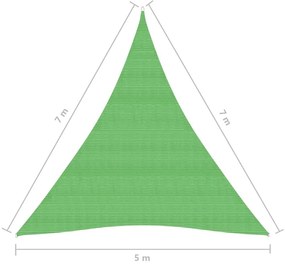 Πανί Σκίασης Ανοιχτό Πράσινο 5 x 7 x 7 μ. από HDPE 160 γρ./μ² - Πράσινο