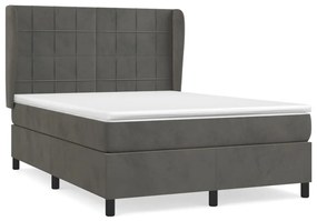 ΚΡΕΒΑΤΙ BOXSPRING ΜΕ ΣΤΡΩΜΑ ΣΚΟΥΡΟ ΓΚΡΙ 140X190 ΕΚ. ΒΕΛΟΥΔΙΝΟ 3129208