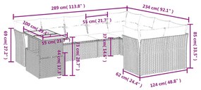 vidaXL Σαλόνι Κήπου 10 Τεμαχίων Γκρι από Συνθετικό Ρατάν με Μαξιλάρια