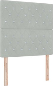 vidaXL Κρεβάτι box spring με στρώμα Μπλε 90 x 190 cm Βελούδο