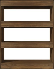 vidaXL Βιβλιοθήκη/Διαχωρ. Χώρου Καφέ Δρυς 80x30x103 εκ. Επεξεργ. Ξύλο