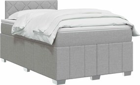 vidaXL Κρεβάτι box spring με στρώμα Ανοιχτό γκρι 120 x 190 cm Ύφασμα
