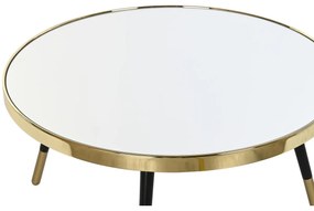 Τραπεζάκι Καφέ DKD Home Decor Glamour Χρυσό Ασημί Χάλυβας Καθρέφτης 82,5 x 82,5 x 40 cm