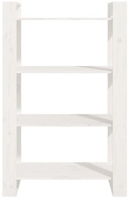 vidaXL Βιβλιοθήκη/Διαχωριστικό Χώρου Λευκό 80x35x125 εκ. Μασίφ Πεύκο