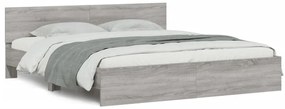 vidaXL Πλαίσιο Κρεβατιού με Κεφαλάρι Γκρι Sonoma 200x200 εκ.