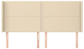 Κεφαλάρι με Πτερύγια Κρεμ 203x16x118/128 εκ. Υφασμάτινο 3119467