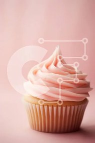 Intra Συλλεκτικό Ξύλινο Παζλ Plywood  4mm - Νόστιμο Cupcake με ροζ πάγωμα Σε Ξύλινο Κουτί - Διαστάσεις: 10x10 cm – 25 κομμάτια