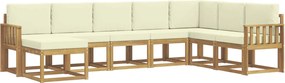 vidaXL Σειρά Καναπέ Εξωτερικού με μαξιλάρι 8 pcs Λευκό και Κρεμ