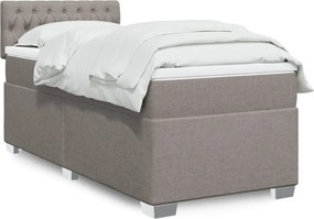 vidaXL Κρεβάτι Boxspring με Στρώμα Taupe 90x200 εκ. Υφασμάτινο