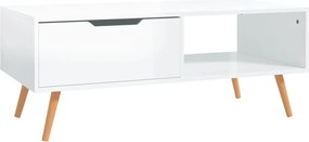 vidaXL Τραπεζάκι Σαλονιού Γυαλ. Λευκό 90x49,5x43 εκ. Επεξεργ. Ξύλο