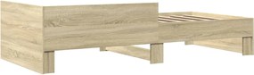 vidaXL Πλαίσιο Κρεβ. Χωρ. Στρώμα Sonoma Δρυς 90 x 190 εκ. Επεξ. Ξύλο