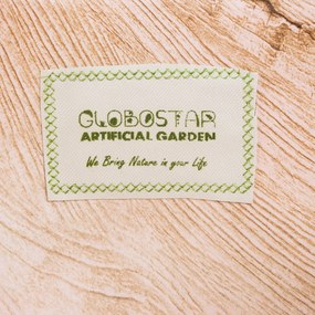 GloboStar® Artificial Garden PANDORA 20705 Επιδαπέδιο Πολυεστερικό Τσιμεντένιο Κασπώ Γλάστρα - Flower Pot Λευκό με Καφέ Μ60 x Π55 x Υ43cm