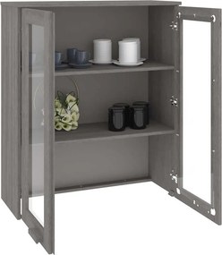 vidaXL Πάνω Μέρος Ντουλαπιού HAMAR Αν. Γκρι 85x35x100 εκ. Μασίφ Πεύκο