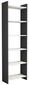 Βιβλιοθήκη Μελαμίνης Γκρι-Λευκό 48,5x22x160Υ Εκ.