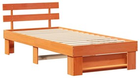 vidaXL Σκελετός Κρεβατιού Κερωτό καφέ 80 x 200 cm Στερεά ξυλεία πεύκου