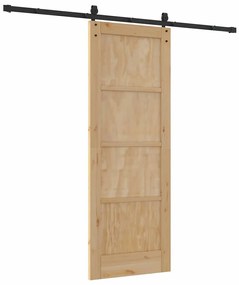 vidaXL Συρόμενη Πόρτα Καφέ 73.5 x 198.5 εκ. Μασίφ ξύλο πεύκου
