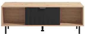 Τραπεζάκι Σαλονιού Vandea Artisan Oak - Μαύρο Μάτ 121x55x42 εκ.