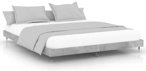 vidaXL Πλαίσιο Κρεβατιού Γκρι Σκυροδέματος 200x200 εκ. Επεξεργ. Ξύλο