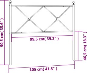 vidaXL Ανταλλακτικό κεφαλάρι Λευκό 100 εκ. Μεταλλικό