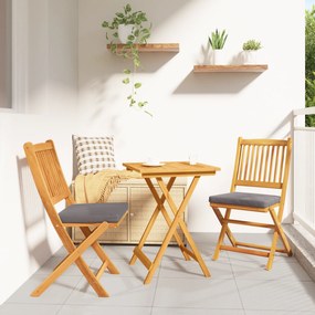 vidaXL 3 Τεμαχίων Σετ Bistro Κήπου Σαφή Ξύλο Ακακίας