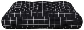 Μαξιλάρι Παλέτας Μαύρο Καρό 60 x 60 x 12 εκ. Υφασμάτινο - Πολύχρωμο