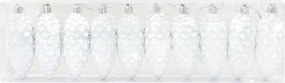 vidaXL Μπάλα από κουκουνάρι Χριστουγέννων 40 pcs Λευκό Πλαστικό