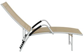 vidaXL Ξαπλώστρα Κρεμ από Textilene και Αλουμίνιο