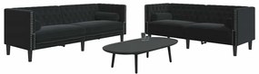 vidaXL Σετ Καναπέ 2 pcs Μαύρο Βελούδο