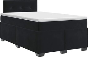 vidaXL Κρεβάτι box spring με στρώμα Μαύρο 120 x 200 cm Βελούδο
