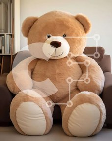 Intra Συλλεκτικό Ξύλινο Παζλ Plywood  4mm - Ευρύχωρο δωμάτιο με μεγάλο καφέ αρκουδάκι Σε Ξύλινο Κουτί - Διαστάσεις Puzzle: 10x10 cm – 25 κομμάτια